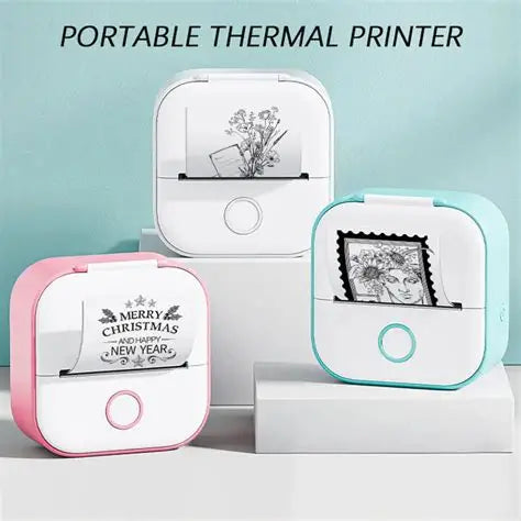 Portable Mini Thermal Label Printer Home Photo Printer