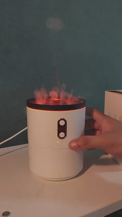 Volcanic Flame Aroma Essential Oil Diffuser USB Portable Jellyfish Air Humidifier Night Light Lamp Fragrance Humidifier
